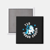 T1dいとこの誇りを持った糖尿病T1認識度かわいいユニコー マグネット (正面/裏面)