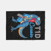 T1dいとこタイプ1型糖尿病認識度月恐竜 フリースブランケット (正面(横))