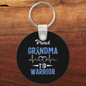 T1Dおばあ誇りを持ったん糖尿病認識度タイプ1インシュリ キーホルダー (正面)