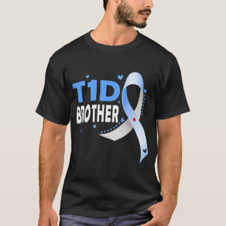 T1Dの兄弟 1型糖尿病啓発Tシャツ 青 Tシャツ