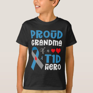 T1Dの英雄の自慢の祖母 1型糖尿病 アウェアネス Tシャツ