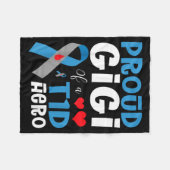 T1Dの英雄の誇りあるGigi 1型糖尿病啓発 フリースブランケット (正面(横))