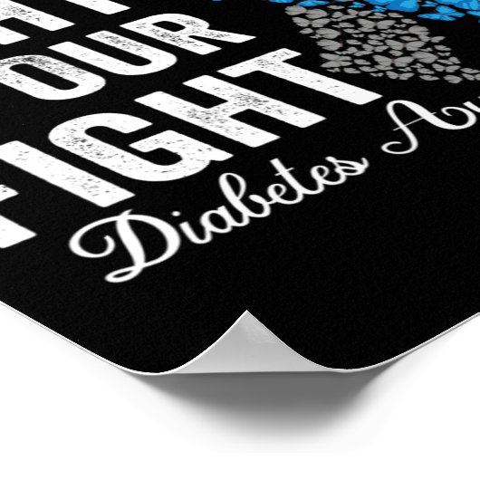 T1dアパレル彼女の戦いは私たちの戦いタイプ1糖尿病 ポスター (角)