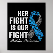T1dアパレル彼女の戦いは私たちの戦いタイプ1糖尿病 ポスター (正面)