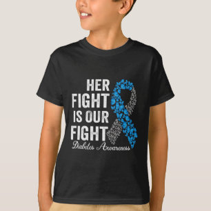 T1dアパレル彼女の戦いは私たちの戦いタイプ1糖尿病 Tシャツ