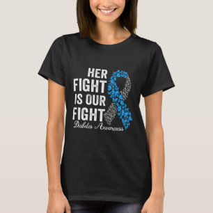 T1dアパレル彼女の戦いは私たちの戦いタイプ1糖尿病 Tシャツ