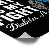 T1dアパレル彼女の戦いは私の戦いタイプ1糖尿病 ポスター (角)