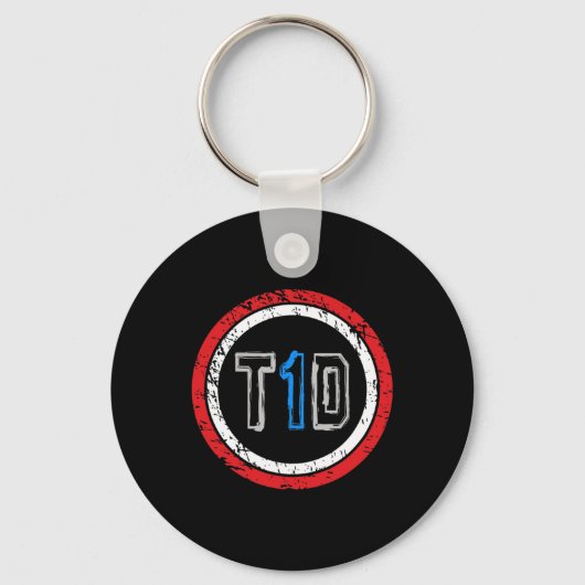 T1dエンブレムタイプ1型糖尿病認識度 キーホルダー (正面)