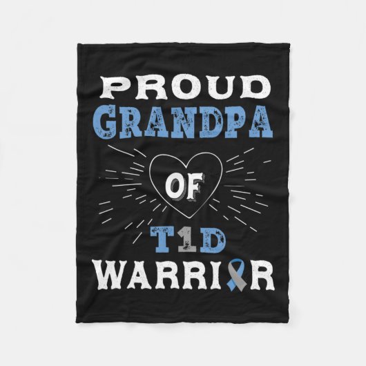 T1dグランドパ誇りを持った糖尿病認識度タイプ1 Insuli フリースブランケット (正面)