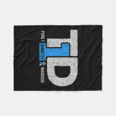 T1dタイプ1糖尿病戦士認識度糖尿病肋骨 フリースブランケット (正面(横))