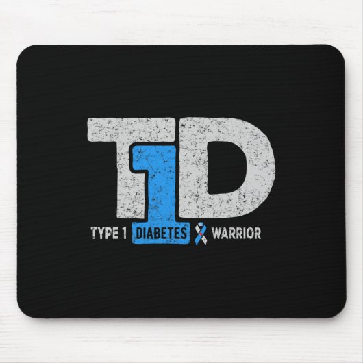 T1dタイプ1糖尿病戦士認識度糖尿病肋骨 マウスパッド (正面)