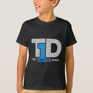 T1dタイプ1糖尿病戦士認識度糖尿病肋骨 Tシャツ
