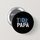T1Dパパ彼の戦いは私の戦いタイプ1糖尿病阿波 缶バッジ (正面&裏面)