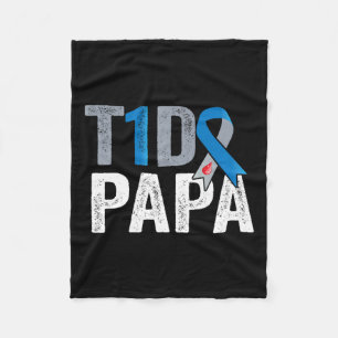T1dパパ彼の戦いは私の戦い1型糖尿病Awa フリースブランケット