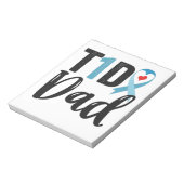 T1Dパパ糖尿病認識度ブルーリボンファミリーギフト ノートパッド (回転)