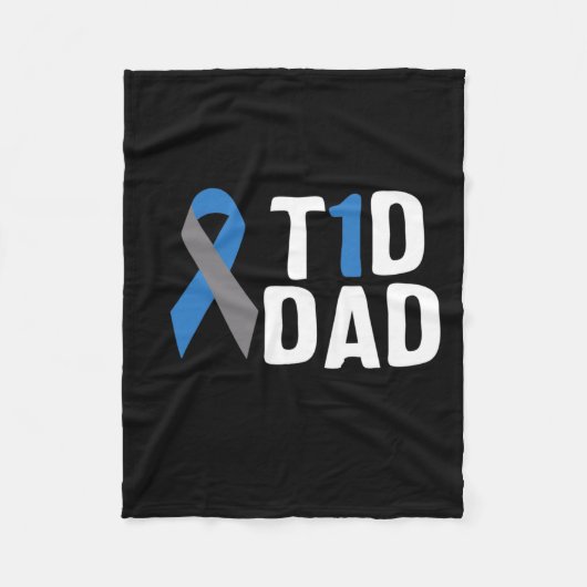 T1dパパ糖尿病認識度1型インスリン膵臓 フリースブランケット (正面)