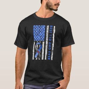 T1dパパ1型糖尿病アメリカ国旗 Tシャツ