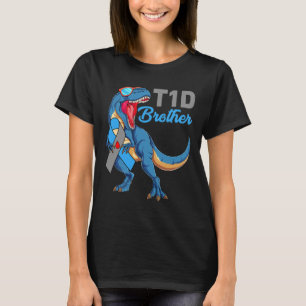 T1dブラザータイプ1型糖尿病認識度月Dinosa Tシャツ