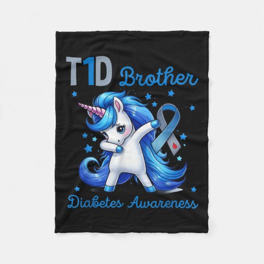 T1dブラザー糖尿病認識度サポートダビングユニー フリースブランケット (正面)