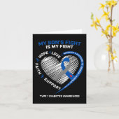 T1Dママパパマイ息子の戦いタイプ1糖尿病アワレネ カード (黄色い花)