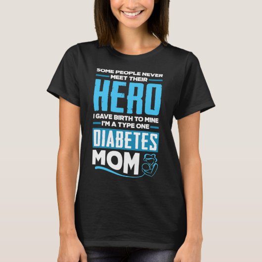 T1dママ糖尿病型1型糖尿病認識度 Tシャツ (正面)