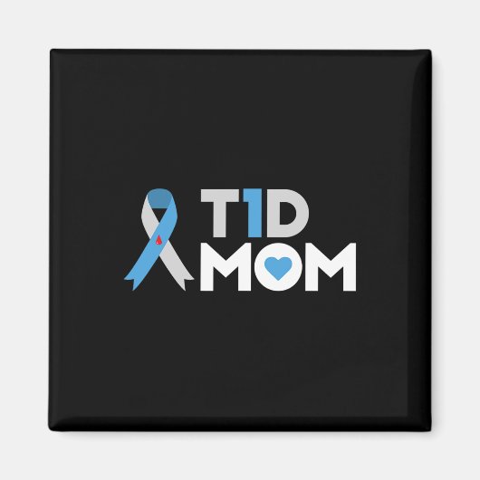 T1dママ糖尿病認識度タイプ1インシュリンマザー マグネット (正面)