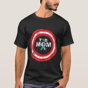 T1dママ糖尿病認識度リボンリングや輪 Tシャツ