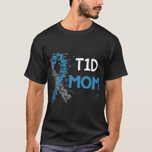 T1Dママ1型糖尿病認識度 おもしろい Tシャツ (正面)