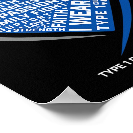 T1D彼の戦いは私の戦い1型若年糖尿病 ポスター (角)