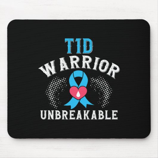 T1d戦士の破壊不能な糖尿病認識度月B マウスパッド (正面)