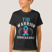T1D戦士の破壊不能な糖尿病認識度月B Tシャツ (正面)