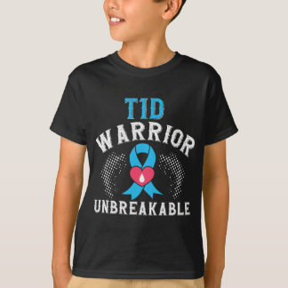 T1D戦士の破壊不能な糖尿病認識度月B Tシャツ