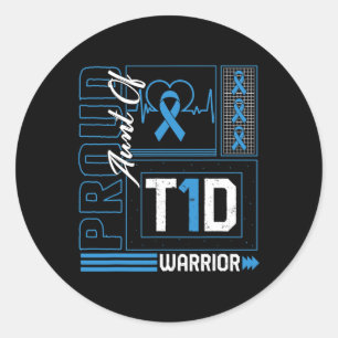 T1D戦士の自慢のおおば Diabetes Awareness リボン ラウンドシール