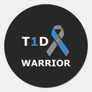 T1d戦士タイプ1糖尿病認識度ブルーリボン ラウンドシール