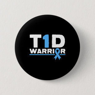 T1d戦士タイプ1糖尿病認識度糖尿病Blu 缶バッジ