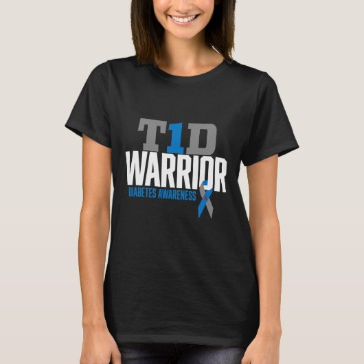 T1d戦士タイプ1糖尿病認識度糖尿病T1d Tシャツ (正面)