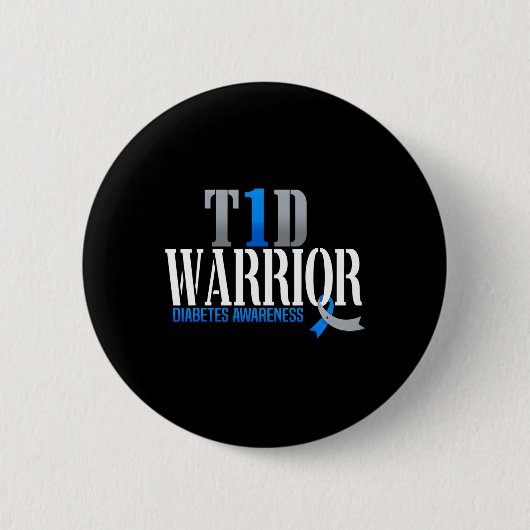 T1D戦士認識度タイプ1糖尿病戦争 缶バッジ (正面)