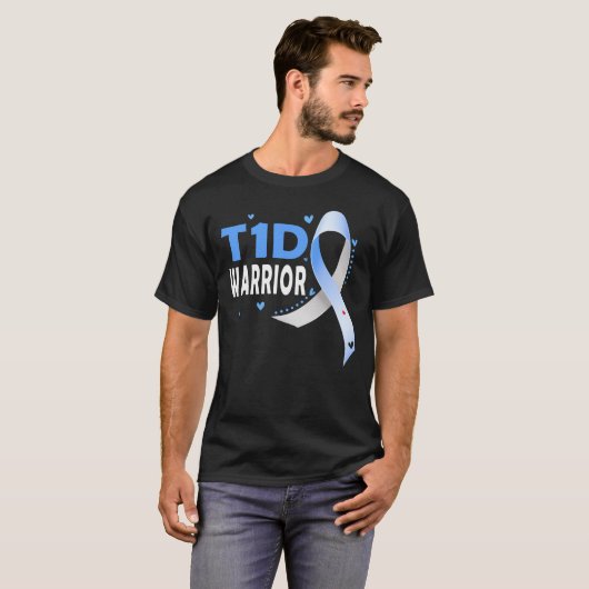T1D戦士 – 1型糖尿病認識度糖尿病 Tシャツ (正面フル)