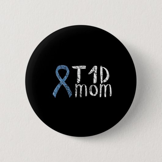T1d母タイプ1糖尿病認識度糖尿病性贈与 缶バッジ (正面)