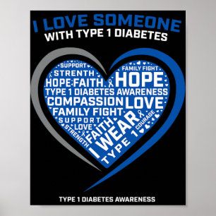 T1D男性女性青少年キッズ糖尿病性糖尿病1型糖尿病 ポスター
