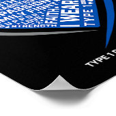 T1D男性女性青少年キッズ糖尿病性糖尿病1型糖尿病 ポスター (角)