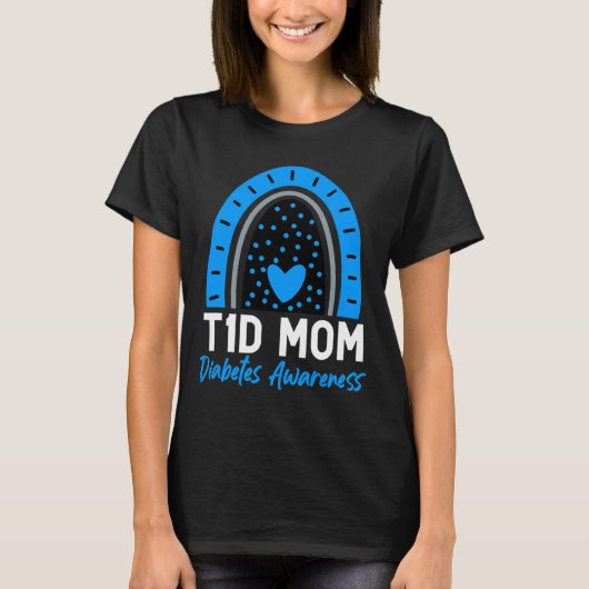 T1D糖尿病の日コスチュームタイプ1糖尿病ママ妻 Tシャツ (正面)