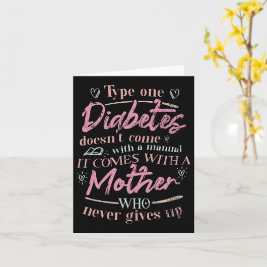 T1d糖尿病児の母 カード (黄色い花)