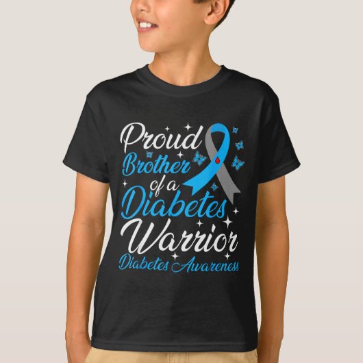T1D糖尿病啓発戦士の自慢の兄 Tシャツ (正面)