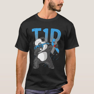 T1D糖尿病性パンダベアーダダンスタイプ1糖尿病 Tシャツ
