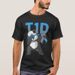 T1D糖尿病性パンダベアーダダンスタイプ1糖尿病 Tシャツ