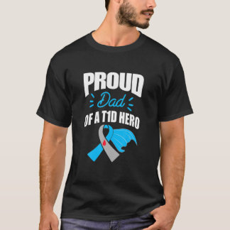 T1D誇りを持ったヒーロー型1型糖尿病パパAのMensパパ Tシャツ