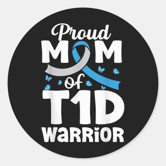 T1d誇りを持ったママ彼女の戦いは私の戦いタイプ1糖尿病 ラウンドシール (正面)