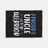 T1d誇りを持った戦士の叔父の糖尿病認識度ブルー フリースブランケット (正面(横))