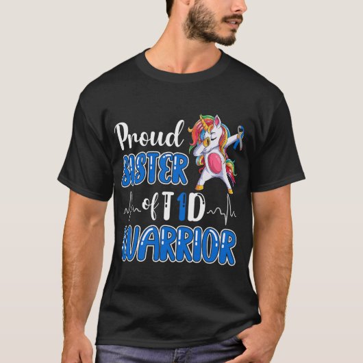 T1D誇りを持った戦士の1型糖尿病姉妹 Tシャツ (正面)